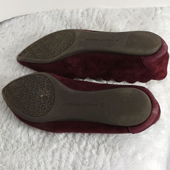 Adrienne Vittadini Wine Suede Leather Slipon Flats - Picture 5 of 7